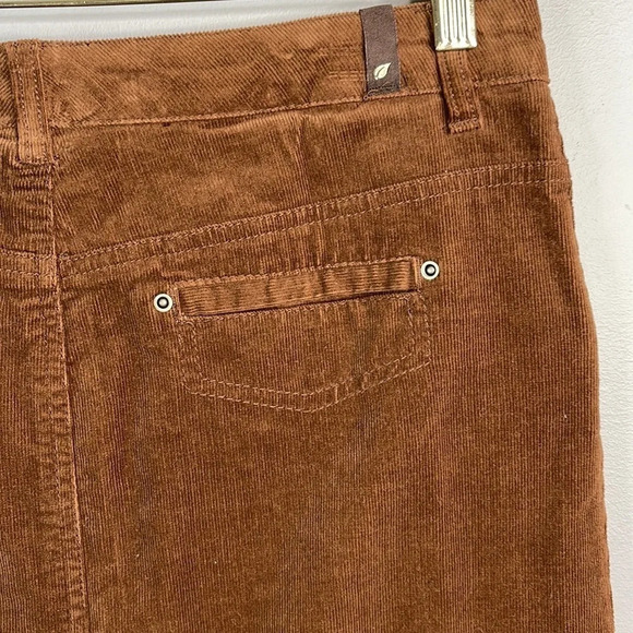 COTTON GINNY Y2K Brown Midi Skirt Corduroy Back Slit Pockets Cotton Spandex 5 - Picture 5 of 12